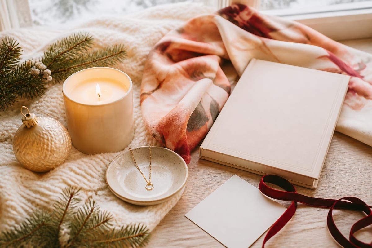 Occasion-themed thoughtful items arranged with flowers, stationery, and elegant wrapping details for Best Christmas Gift Ideas for Your Girlfriend 2019.